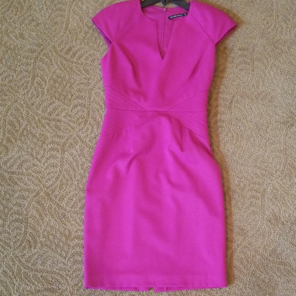 Black Halo. Size 2. Mid length dress. Raspberry